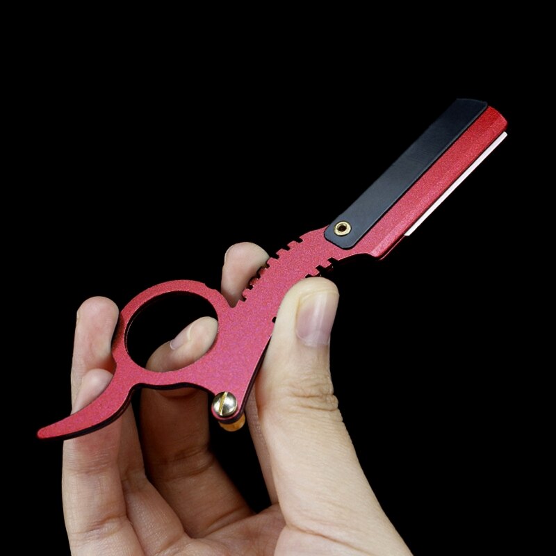 Straight Edge Barber Razor Haircut Beard Shaving Manual Depilation 2022: Red