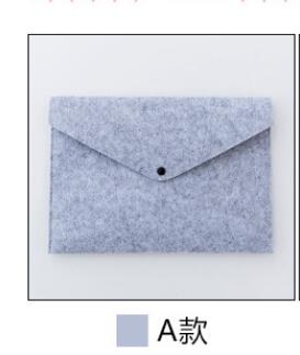 Simple Big Capacity A4 File Folder Pad Business Briefcase Document Bag Chemical Felt Filing Stationery Supplies: Light Grey