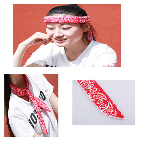 Enfriador de cuello de verano, bufanda para el cuerpo, envoltura refrescante, corbata, diadema deportiva, recién en oferta, bufanda Vogue estampada de Color sólido para jóvenes