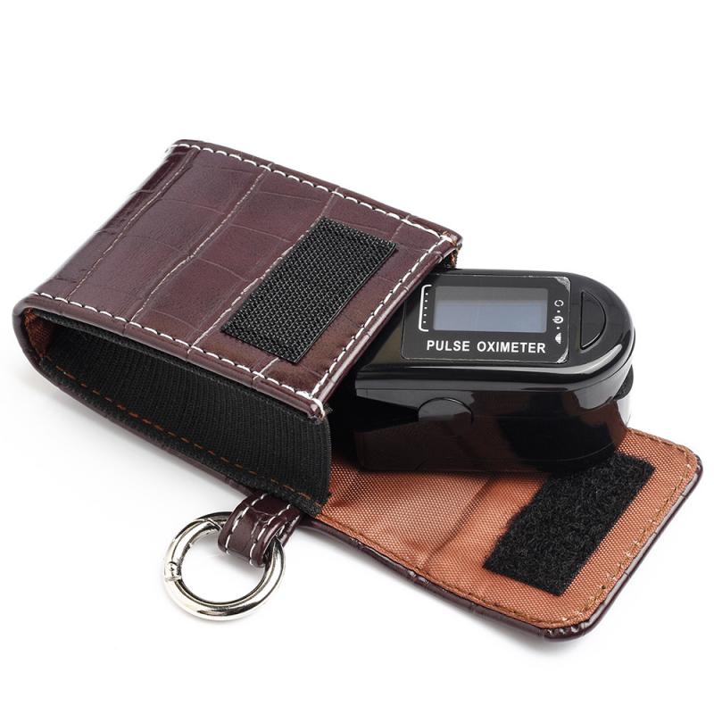 Hard EVA Travel Oximeter Protective Case Bag Universal Portable Zipper Carry Pouch Box For Fingertip Pulse Oximeter Storage Bag: brown