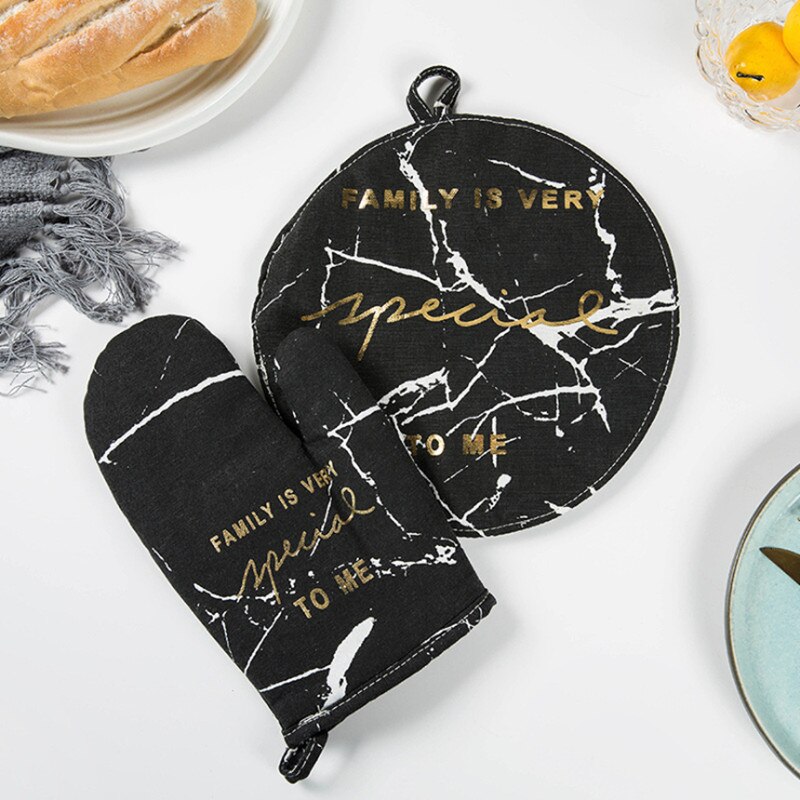 Manoplas de algodón para horno o microondas, para Cocina, Microondas, patrón de mármol, resistentes al calor, antideslizantes, guantes para hornear, 1 ud.