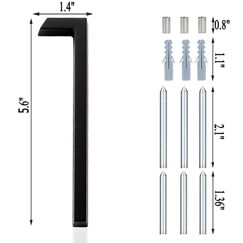 5,6 inch appartement deurnummers waterdicht zinklegering straat brievenbus huisadresborden zwart modern huis drijvende plaat cijfer: Beige