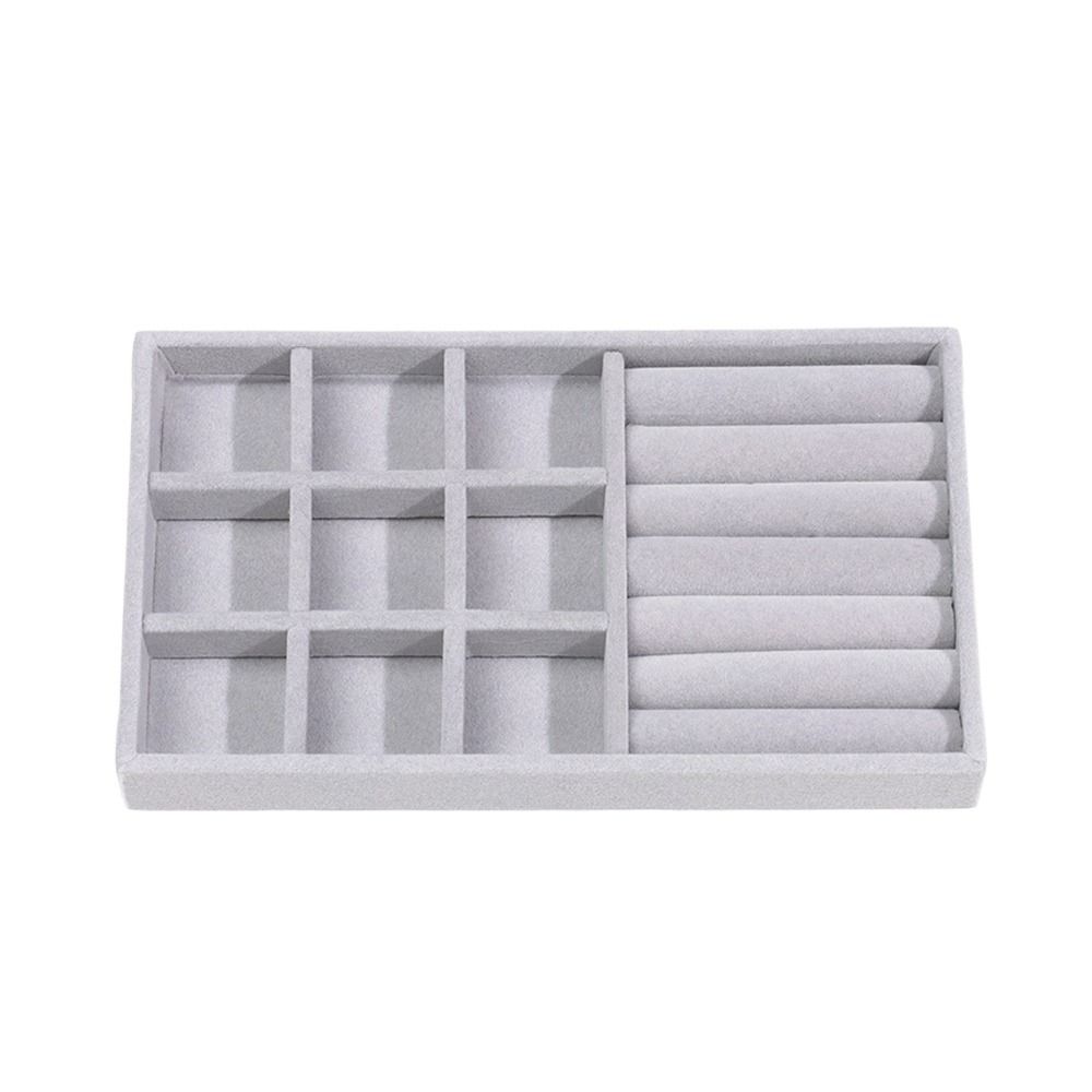 Stackable Velvet Jewelry Storage Box Velvet Necklace Display Tray Bracelet Earring Organizers Ring Bracelet Necklace: Pink