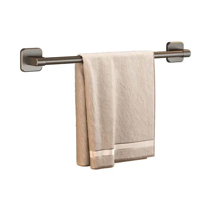 30/40/50cm Bathroom Towel Holder Black Without Drilling Bathroom White Towel Rack Towel Bar Self-Adhesive Bathroom Towel Rack