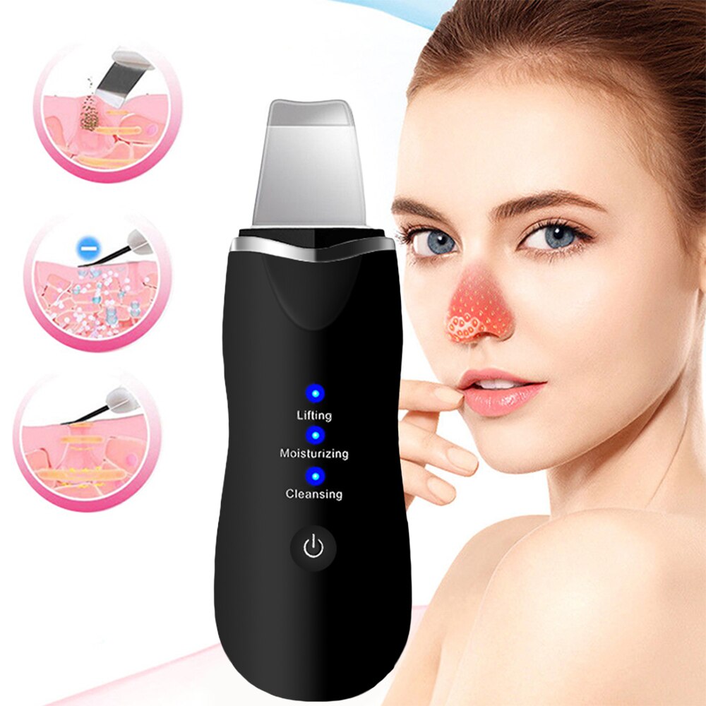 Ultrasonic Skin Scrubber Facial Peeling Pore Cleaner Exfoliator Face Blackhead Remover Spa Nano Sparyer Steamer