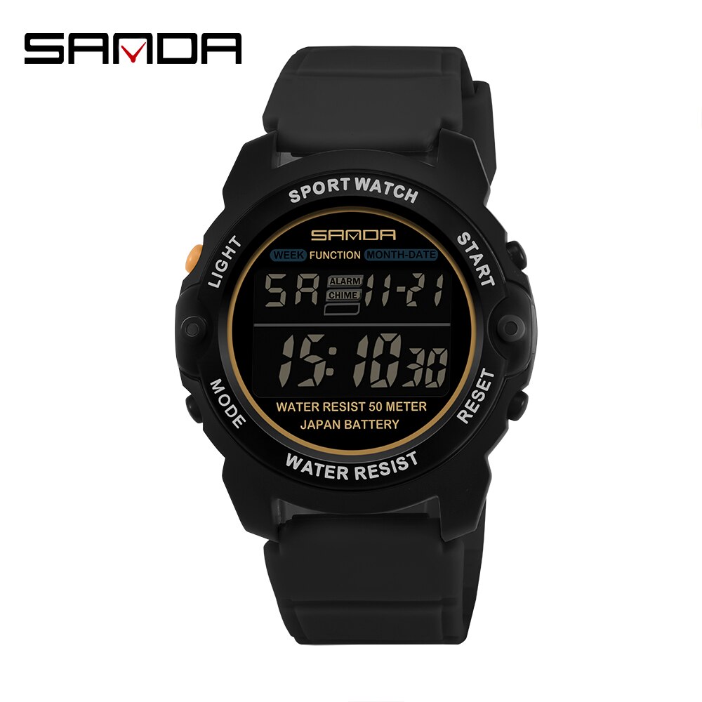 Sanda Fashionble Horloge Luxe Mannen Horloges Multifunctionele Digitale Waterdichte Elektronische Horloges Casual Outdoor Mannen Polshorloge