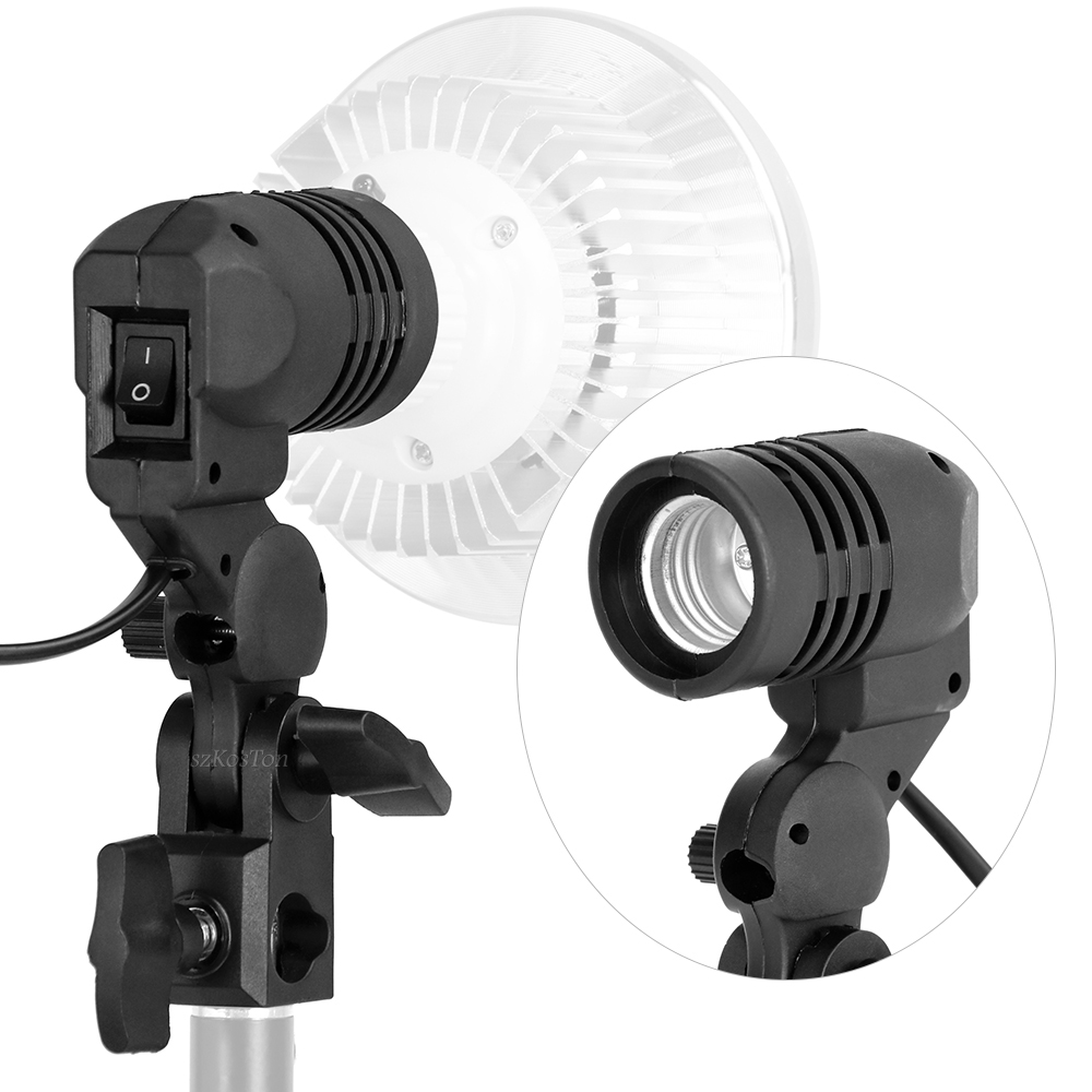 Suporte de lâmpada de cabeça única e27 soquete flash guarda-chuva suporte foto iluminação suporte de lâmpada para estúdio fotografia acessórios eua ue