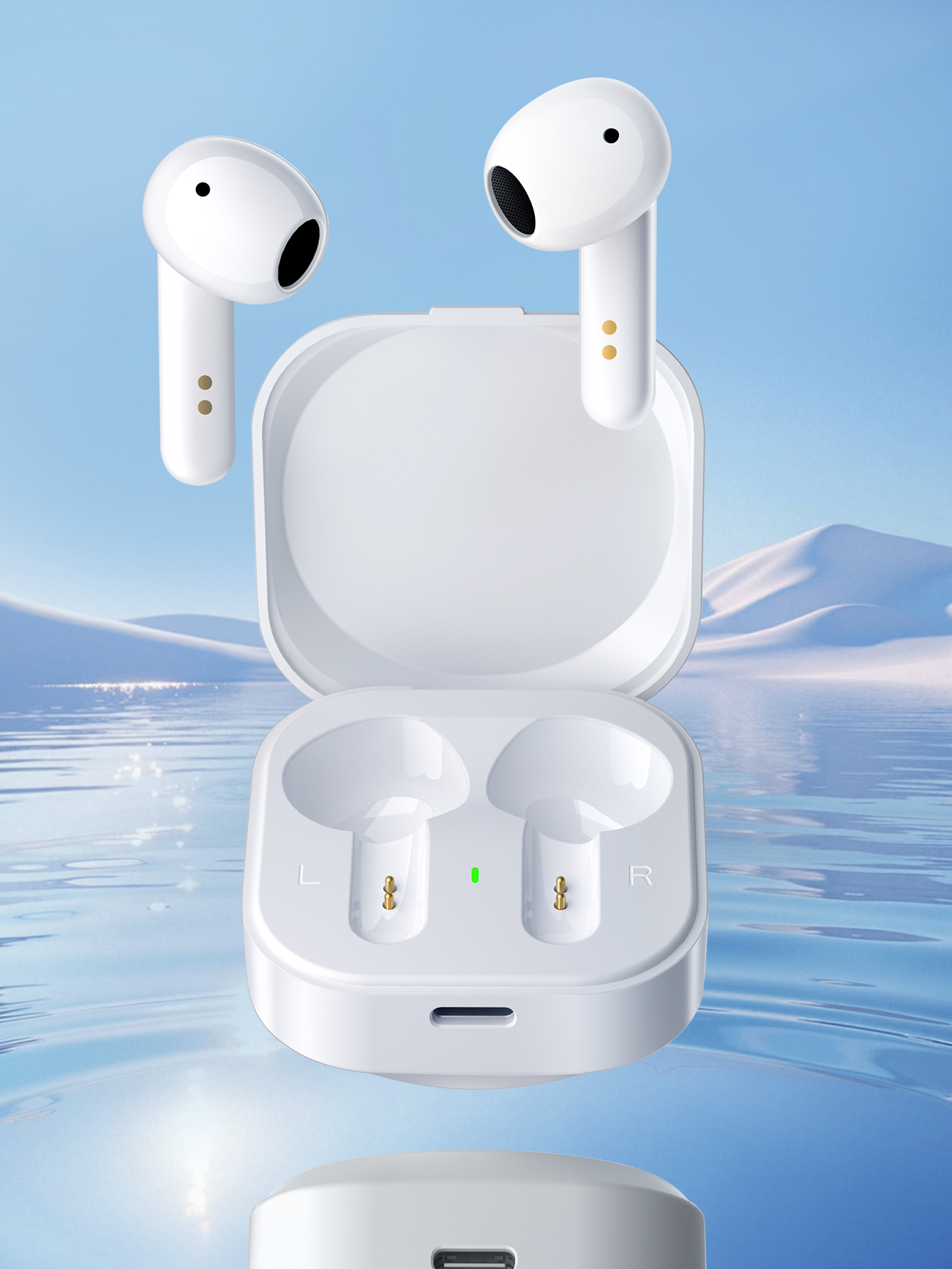 ANC-Kopfhörer, Bluetooth 5.3, aktive Geräuschunterdrückung, 28 dB, kabelloser Kopfhörer, Schnelllade-Ohrhörer, 0,068 Zoll niedrige Latenz: WEISS