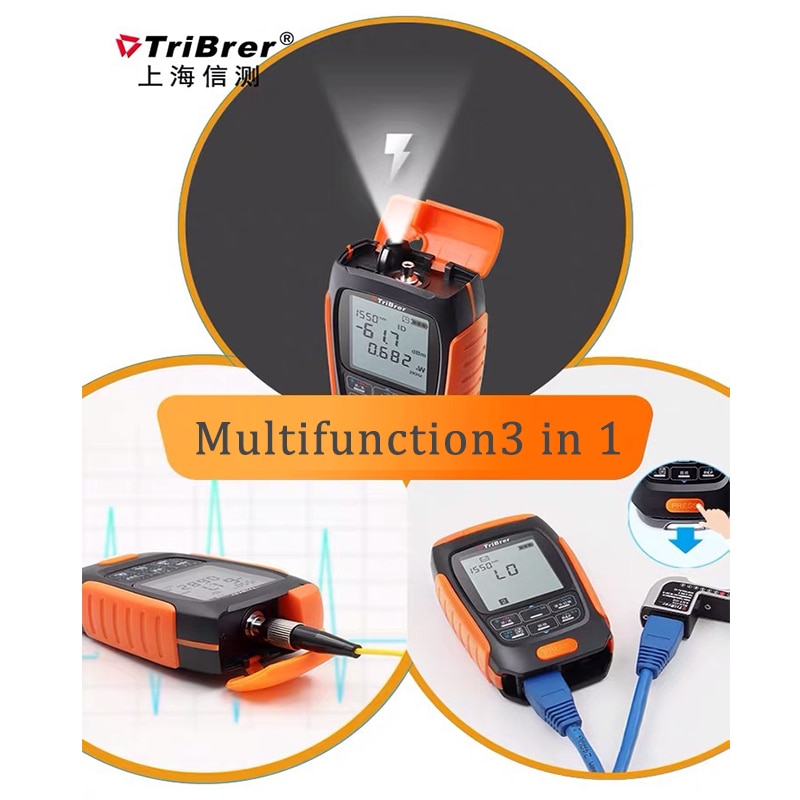 NEUE Mini 3 in 1 Multifunktions Hohe präzision akku optische power meter Netzwerk Kabel Test optische faser tester