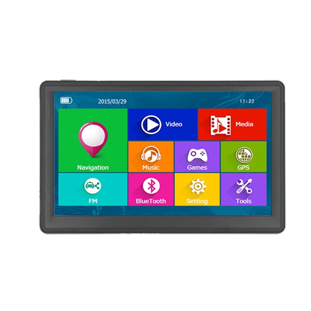 Navegador GPS con pantalla de 7 pulgadas, GPS para coche, MTK, 800MHz, RAM, 256M de ROM, 8G, HD, 800x480, sistema de navegación, mapas de Europa: without bluetooth
