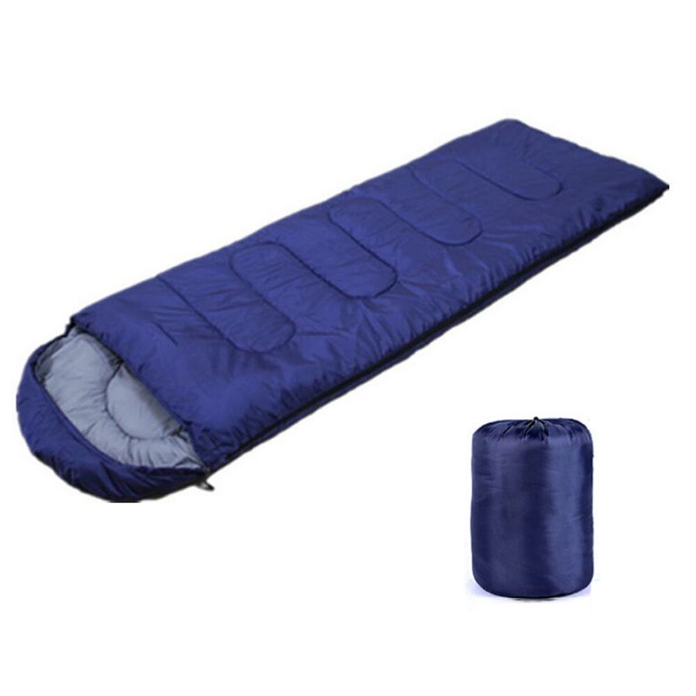 170t tårefast polyester camping sovepose letvægts varm kuvert-type backpacking rejser vandre camping sovepose: Marine blå