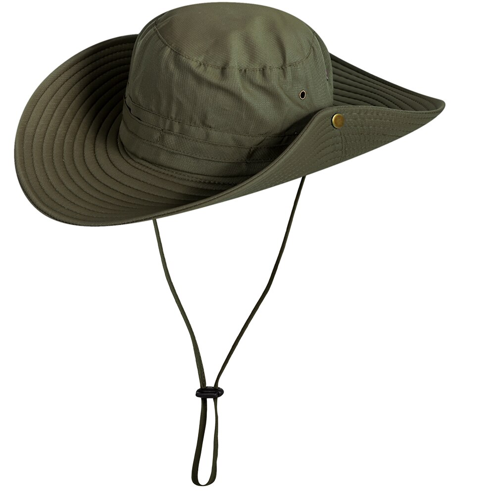 Zonnehoed Uv-bescherming Zomer Cap Brede Rand Voor Camping Vissen Wandelen Bergbeklimmen: Army green