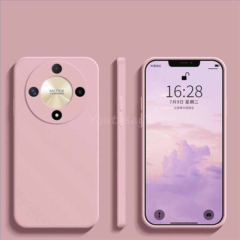 Coque en silicone liquide pour Honor X9b X9a X8A X7A, étui de protection souple en TPU d'origine: ABS / Rouge