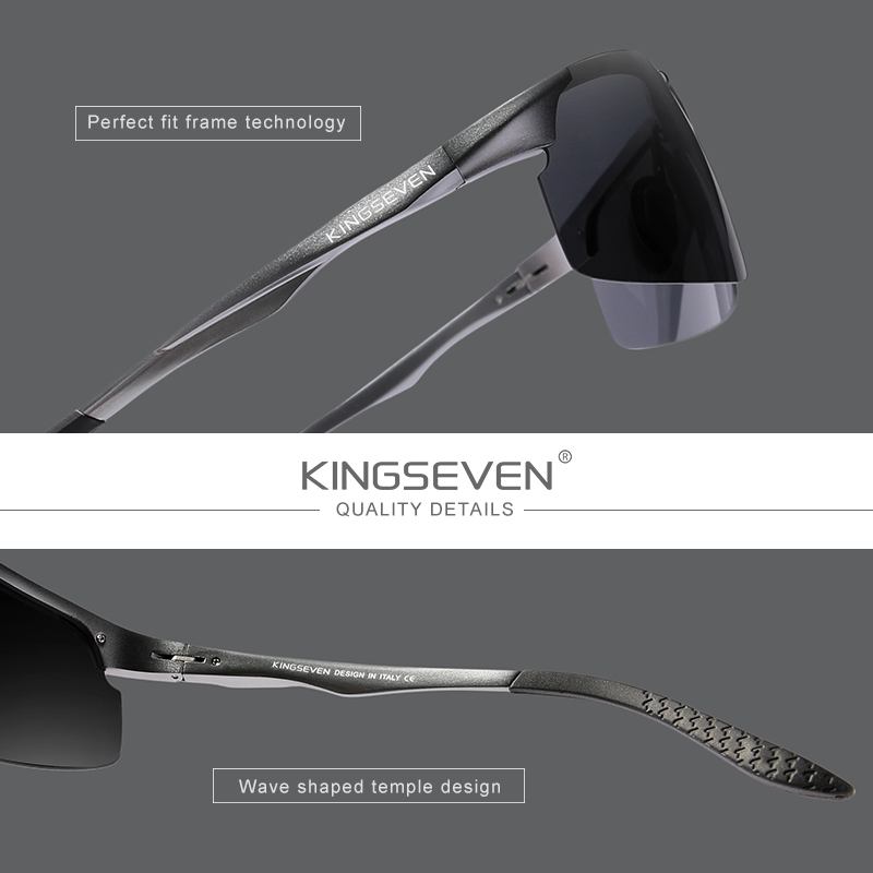 KINGSEVEN Cycling Polarized UV400 Sunglasses Men Aluminum Driving Mirror Lens Male Sun Glasses Aviation Women For Men Eyewear