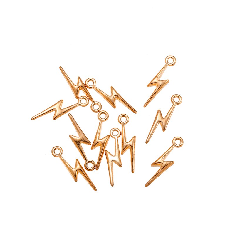 YuenZ 40 stücke Neue Produkt Antike silber farbe Blitz Reize Anhänger Schmuck Metall Legierung Schmuck Kennzeichnung 20*5mm l108: Champagner-Gold