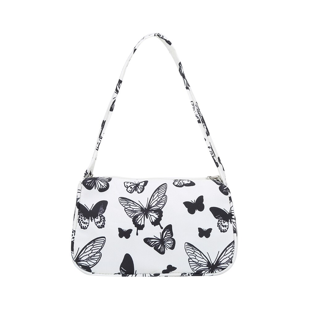 Vintage Vrouwen Canvas Vlinder Koe Afdrukken Schouder Onderarm Tas Casual Dames Handtassen Vrouwelijke Reizen Eenvoudige Top-Handvat Tassen: Style D