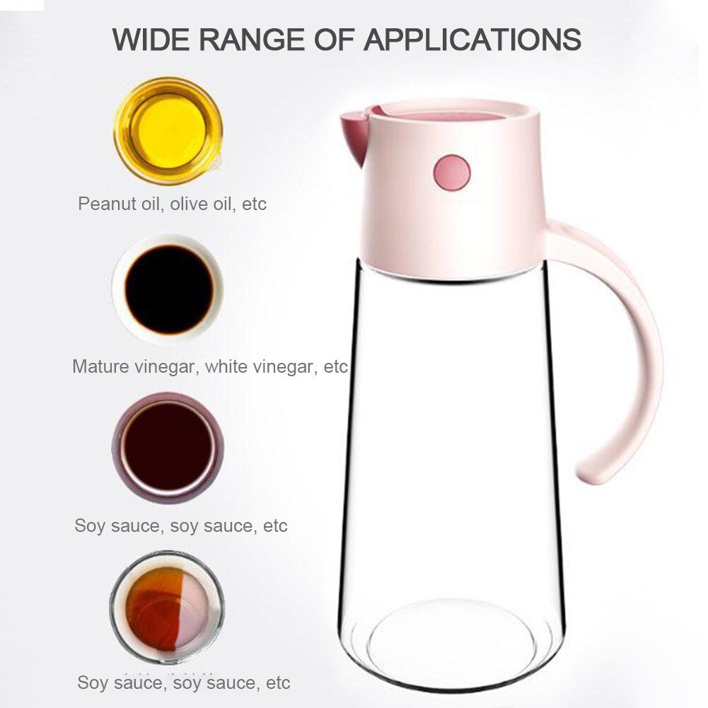 Køkkenglas flip olieflaske dispenser automatisk åbning lukke hjemflasker til olie og eddike honning olivenoliebeholder