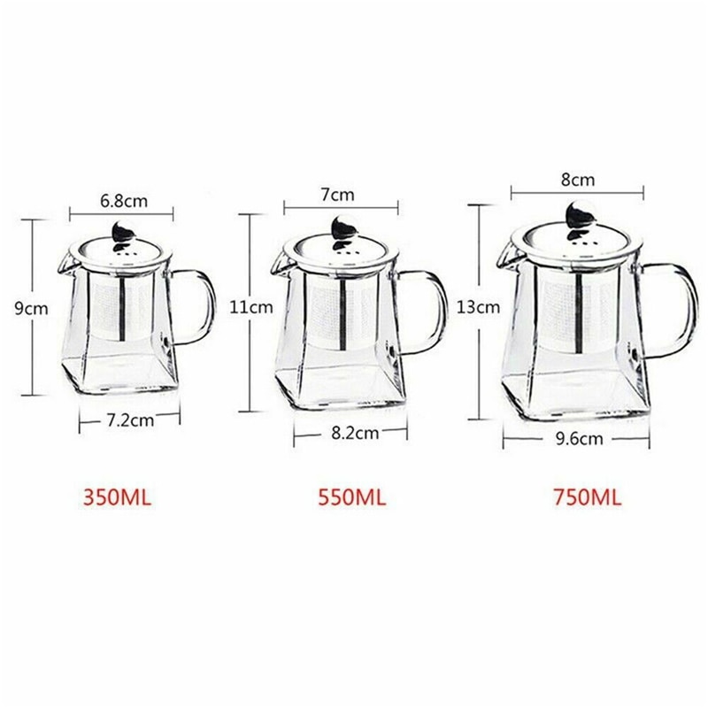 350-750ML przezroczysty żaroodporny przezroczysty szklany imbryk dzbanek W zaparzaczem kawy liść herbaty ziołowy kwiatek doniczkowy czajniczek mleko sok pojemnik