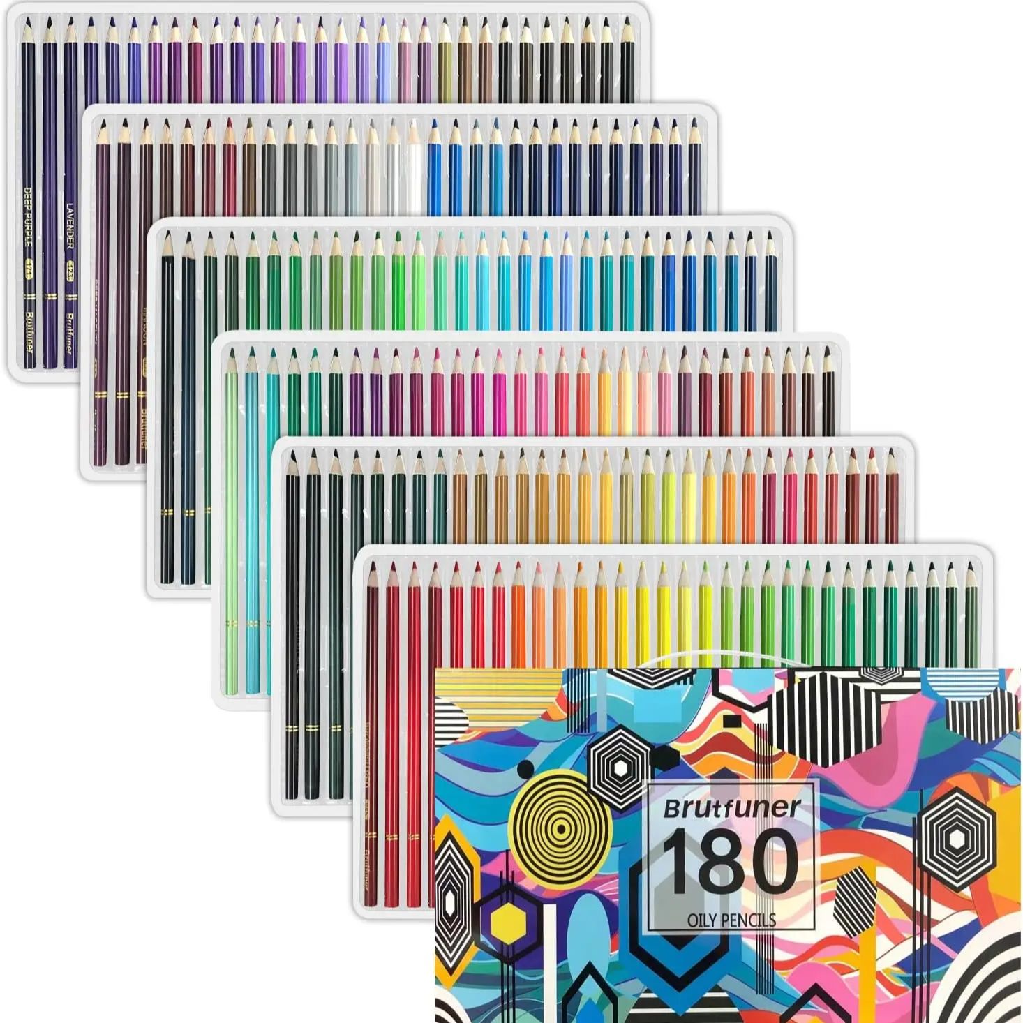 Matite colorate Matite a olio Matite da colorare Matite da disegno Nuclei morbidi Matite colorate per libri da colorare per adulti Artisti principianti: Black