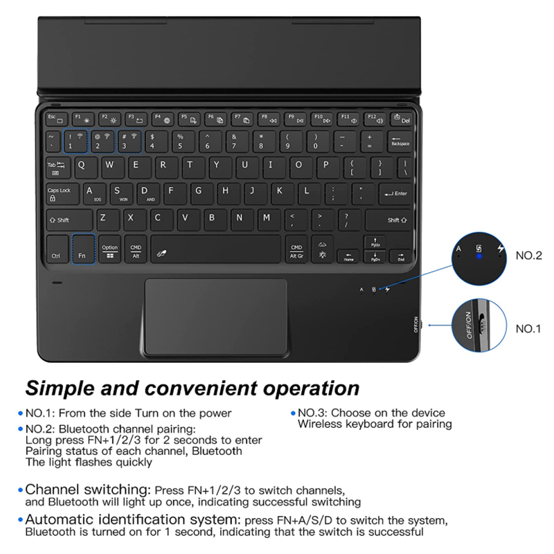 TouchPad Tastatur Bluetooth Hintergrundbeleuchtung Für CHUWI HI10 HI10Plus HI12 Surbook Ubook Pro Tablet pc