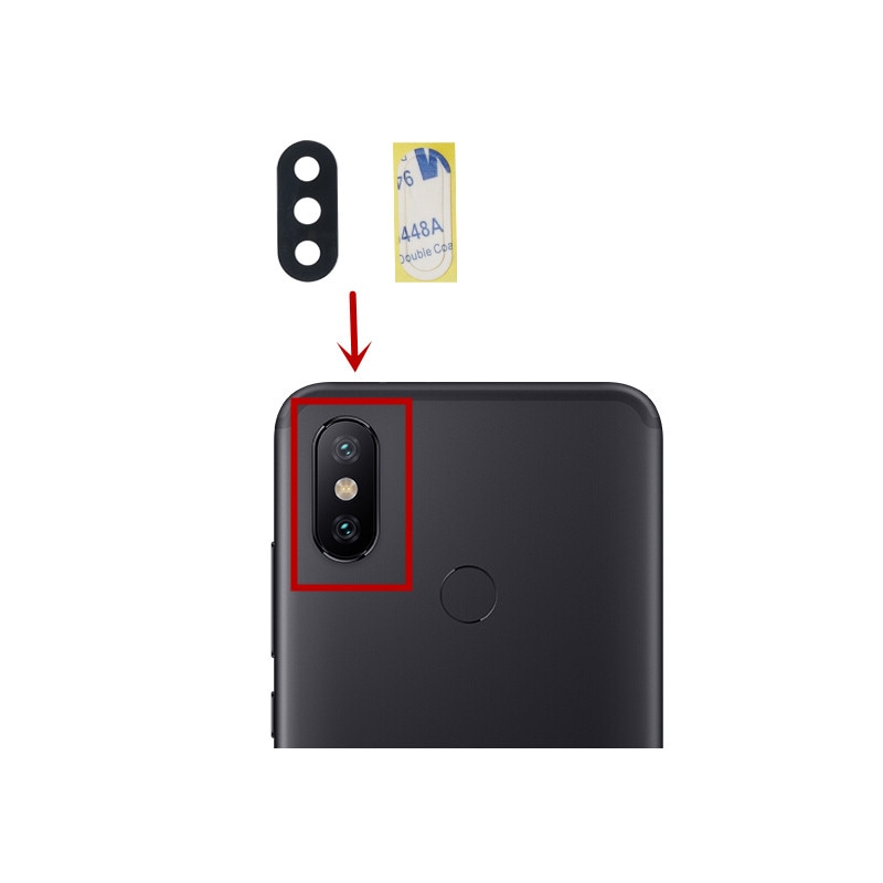 2pcs for Xiaomi Mi A2/ 6X Back Rear Camera Glass Lens Main Camera Glass Lens for Xiaomi Mi A2/ 6X Replacement Repair Part