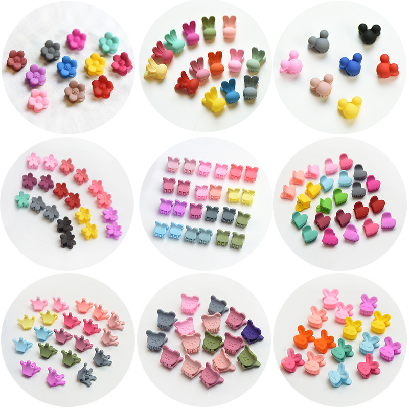 30 Stks/partij Mix Kleur Acryl Baby Meisjes Kleine Haar Klauwen Haar Clip Leuke Cartoon Haar Grijper Kids Haar Accessoires: Default Title