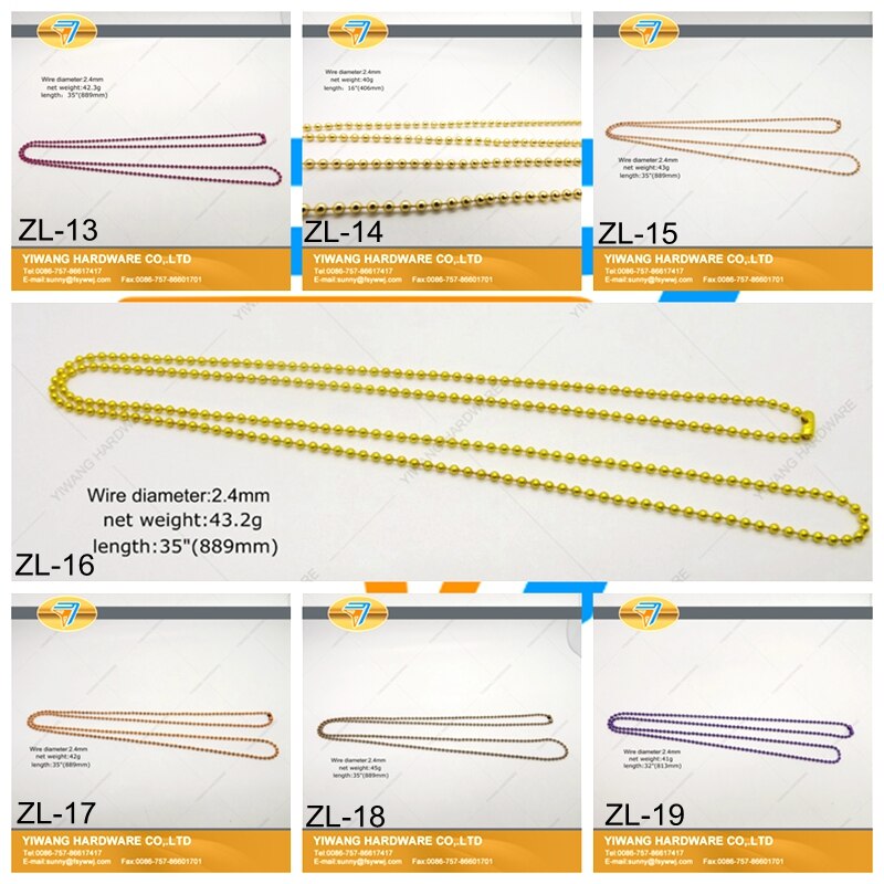 ventes bien suspendus chaîne collier chaîne coloré livre chaîne décorative boule perle chaîne 10 pièces/paquet