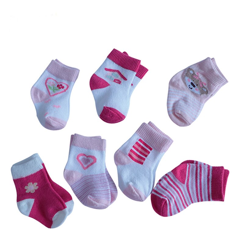 Redkite 7 Pairs Baby Socks Newborn 100% Cotton packing Cute Cartoon