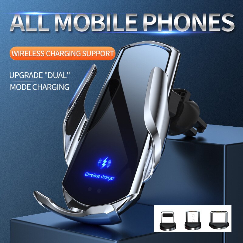 15W Car Wireless Charger for Samsung Galaxy A12 A22 A32 A42 A52 A72 A13 A33 A53 A73 5G Magnetic Charging Automatic Clamping