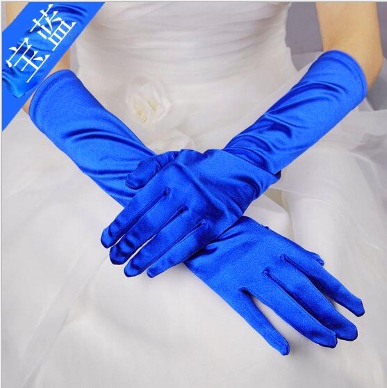 10 Stk/partij 20 Kleur 38Cmwomen Dame Dansen Prestaties Lange Paarse Handschoenen Mode Avondfeest Handschoen: Blauw
