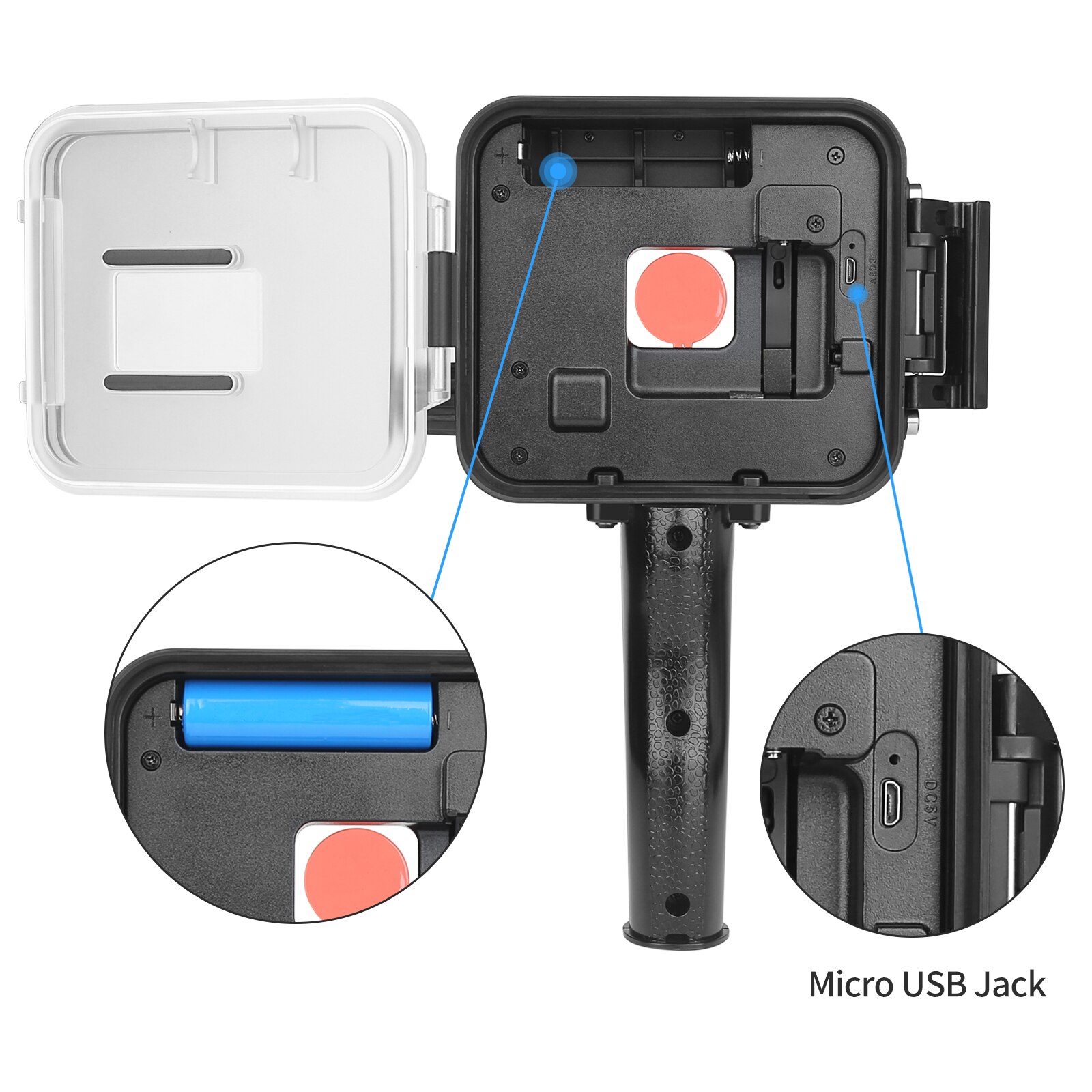 Schieten 40M Led Onderwater Lamp Duiken Licht Voor Gopro Hero 7 6 5 Black Video Flash Vullen Lichten Waterdicht case Rood Filter Trigger