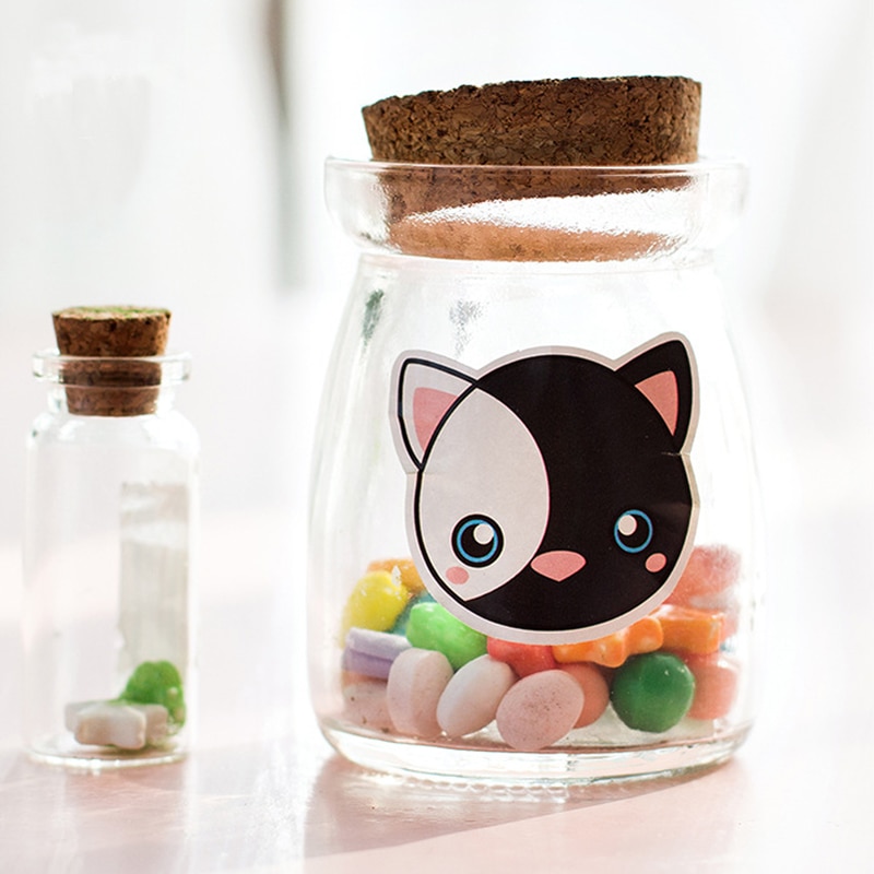 many cute black and white cat PVC stickers photo album decorative Sealing sticker pet DIY mixed Styling