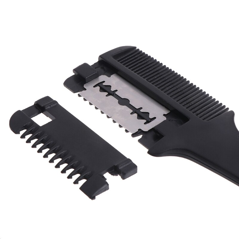 Haar Scheermes Kam Zwart Handvat Snijden Dunner Thuis Diy Trimmer Binnen Blades
