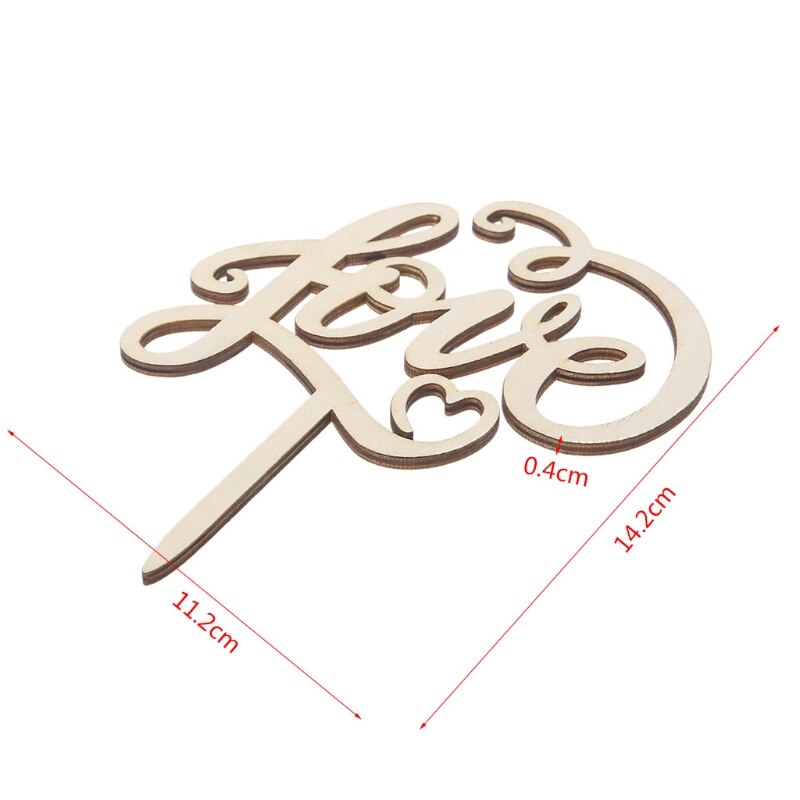 Rustic Love Cake Topper Groom Bride Wooden Wedding Decorating Engagement Party