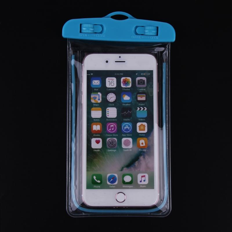 Bolsas de natación bolsa impermeable con bolsa subacuática luminosa funda de teléfono para iphone 6 6s 7 universal todos los modelos 3,5 pulgadas-6 pulgadas