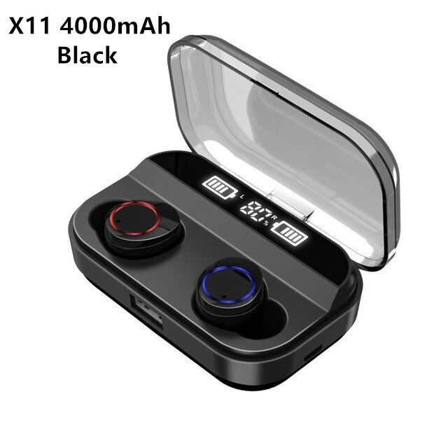 TWS Wireless Bluetooth Earphone Fingerprint Touch Stereo Headsets Sport Bluetooth Headphones With 4000mAh Waterproof Earphones