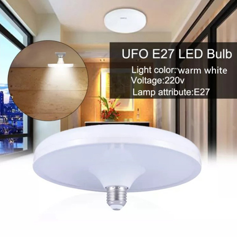 1 stk. 220v led-pære  e27 led-lamper superklare 12w 15w 20w 30w ufo led-lys indendørs koldhvid belysning bordlamper garagelampe