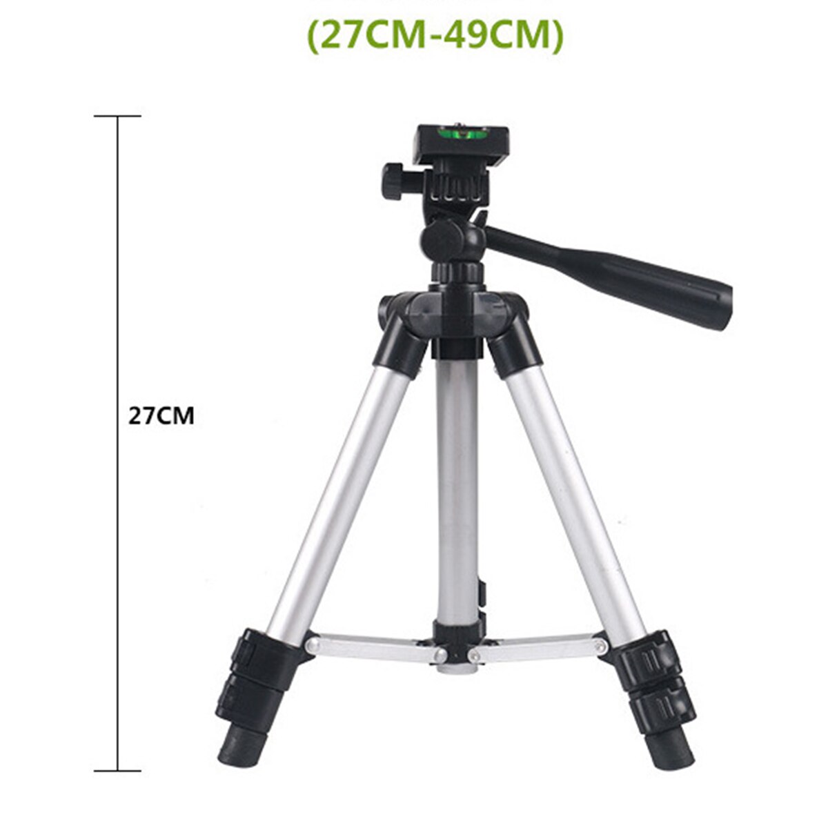 SOONHUA Outdoor Folding Camera Tripod Adjustable Travel Camcorder Tripod Stand​ With Grip Bubble Level For Timer Shoots
