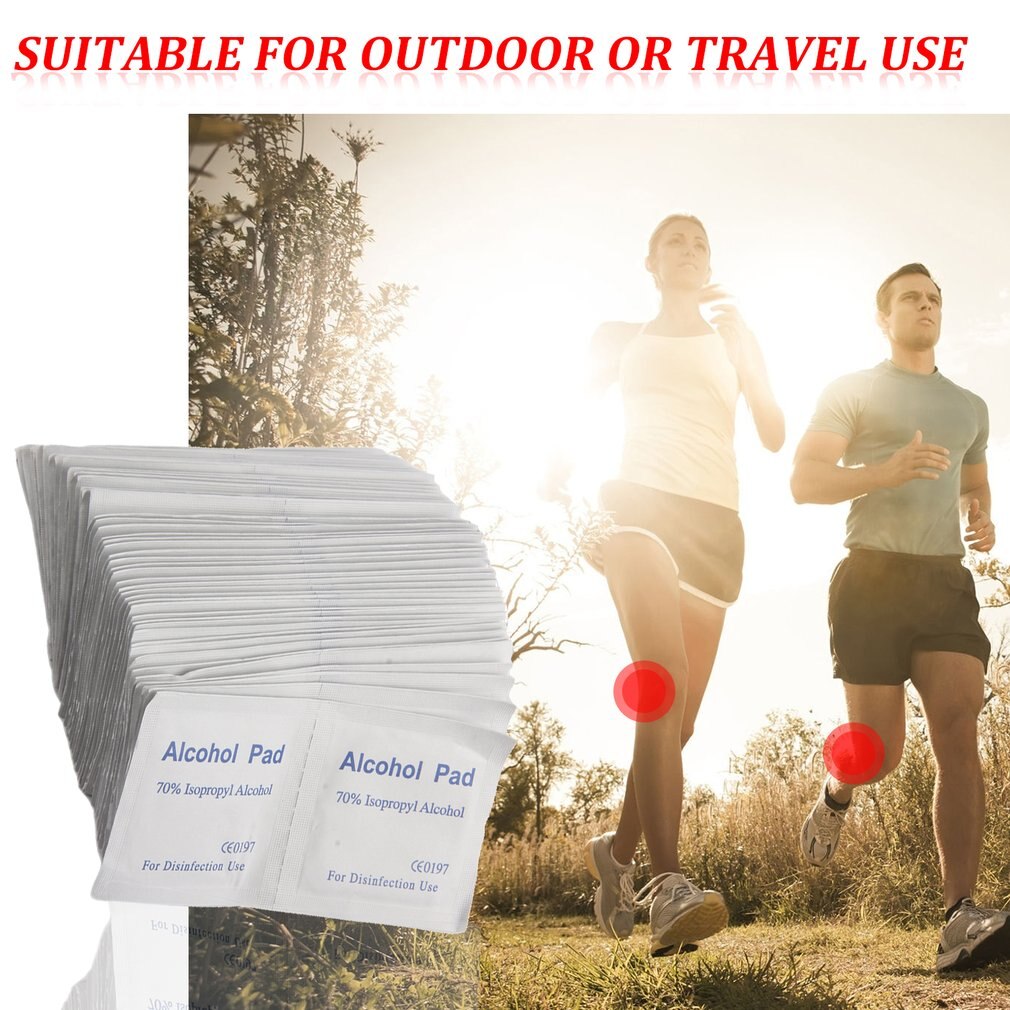 100Pcs/Box Alcohol Wipe Pad Swab Sachet Tool Cleaner Skin Cleanning Non-Woven Fabric Paper