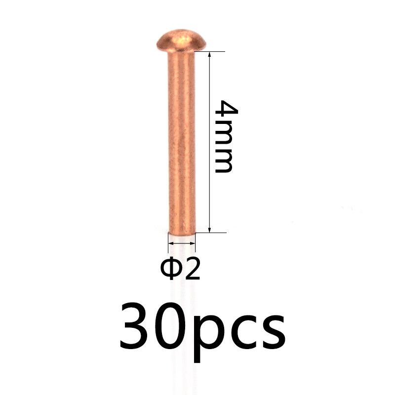 Mosiężny łeb wklęsły nit M1.5 M2 miedziany łeb stożkowy pełne nity półokrągłe głowy nit długość 3mm-12mm: BYT2x4x30