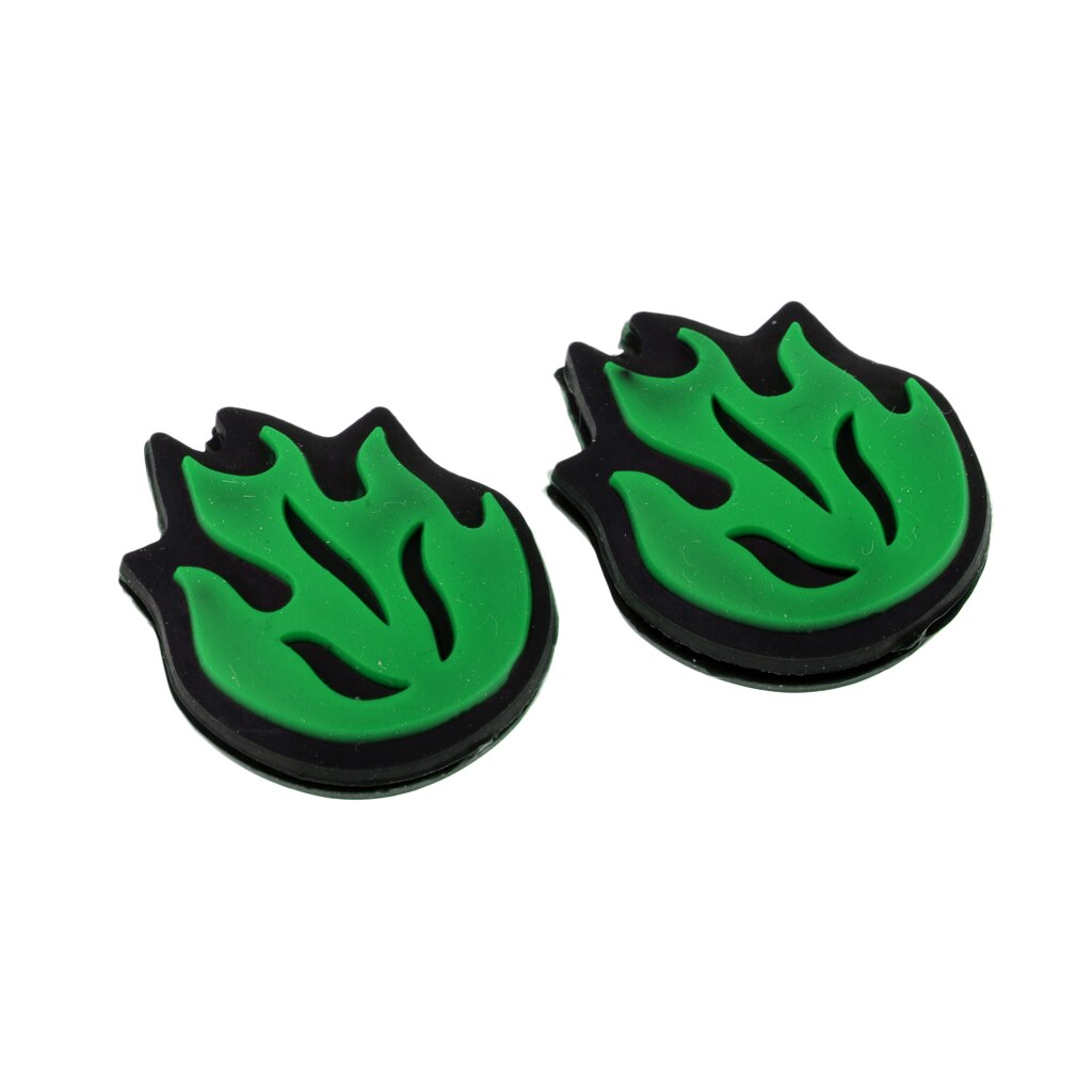 2Pcs Flame Pattern Tennis Racket Shock Absorbers Racquet Vibration Dampeners Shockproof Dampers Replacement Sports Accessories: Green 