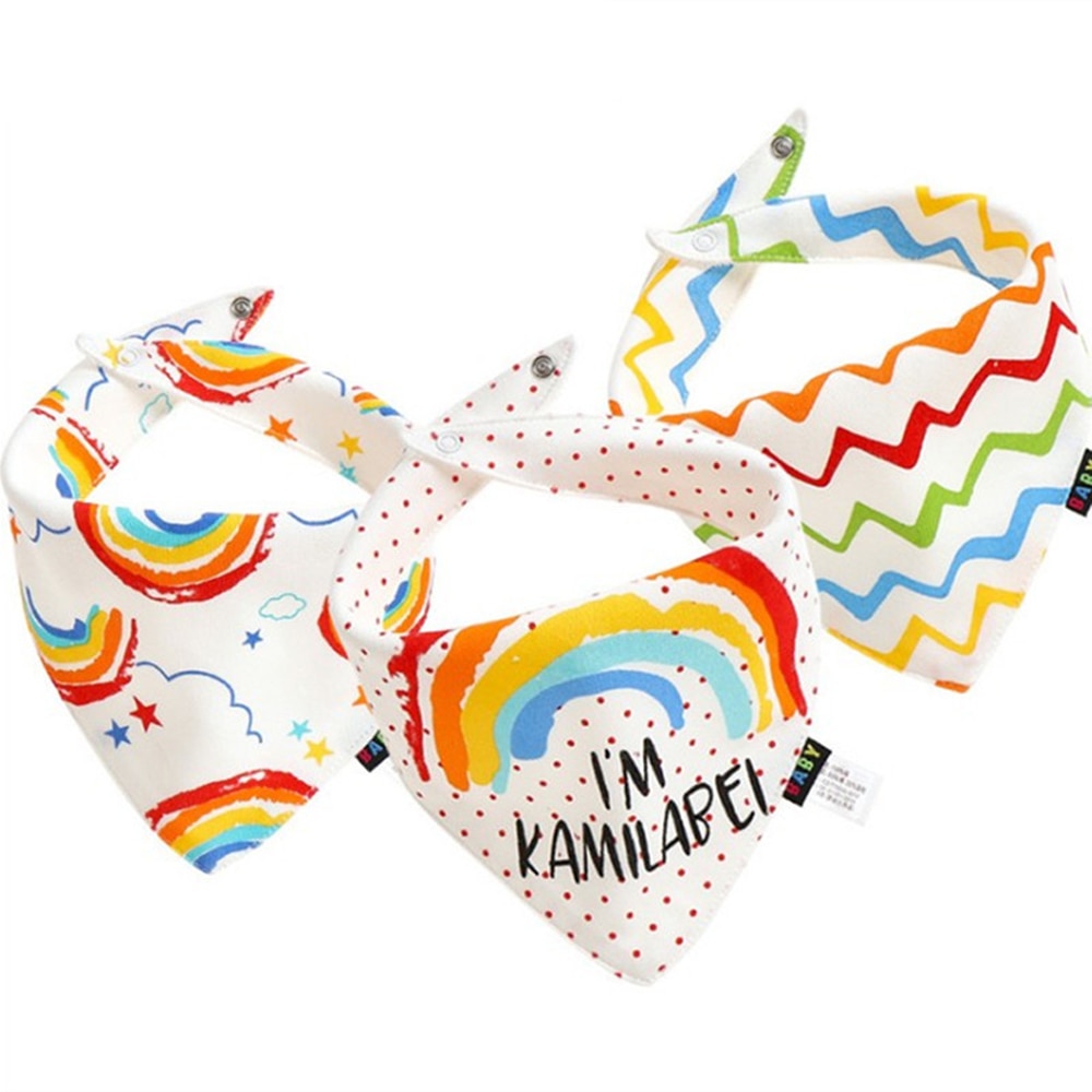 3 pz/lotto infantile Delle Ragazze Dei Ragazzi Asciugamano saliva Bavaglini Bandana Sacco di Cotone Multi-stile Del Fumetto Babadores