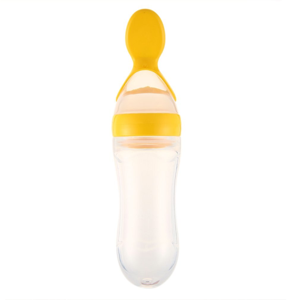 1pc 90ml Baby Bottle Silicone Extrusion Feeding Type Infant Kids Care Spoon Rice Paste Baby Food Bottle 5 colors: Default Title