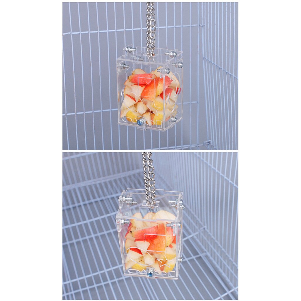 Parrot Foraging Device Educational Toys Parrot Acrylic Puzzle And Fun Feeding Box Assembly Bird Toys Foraging Device