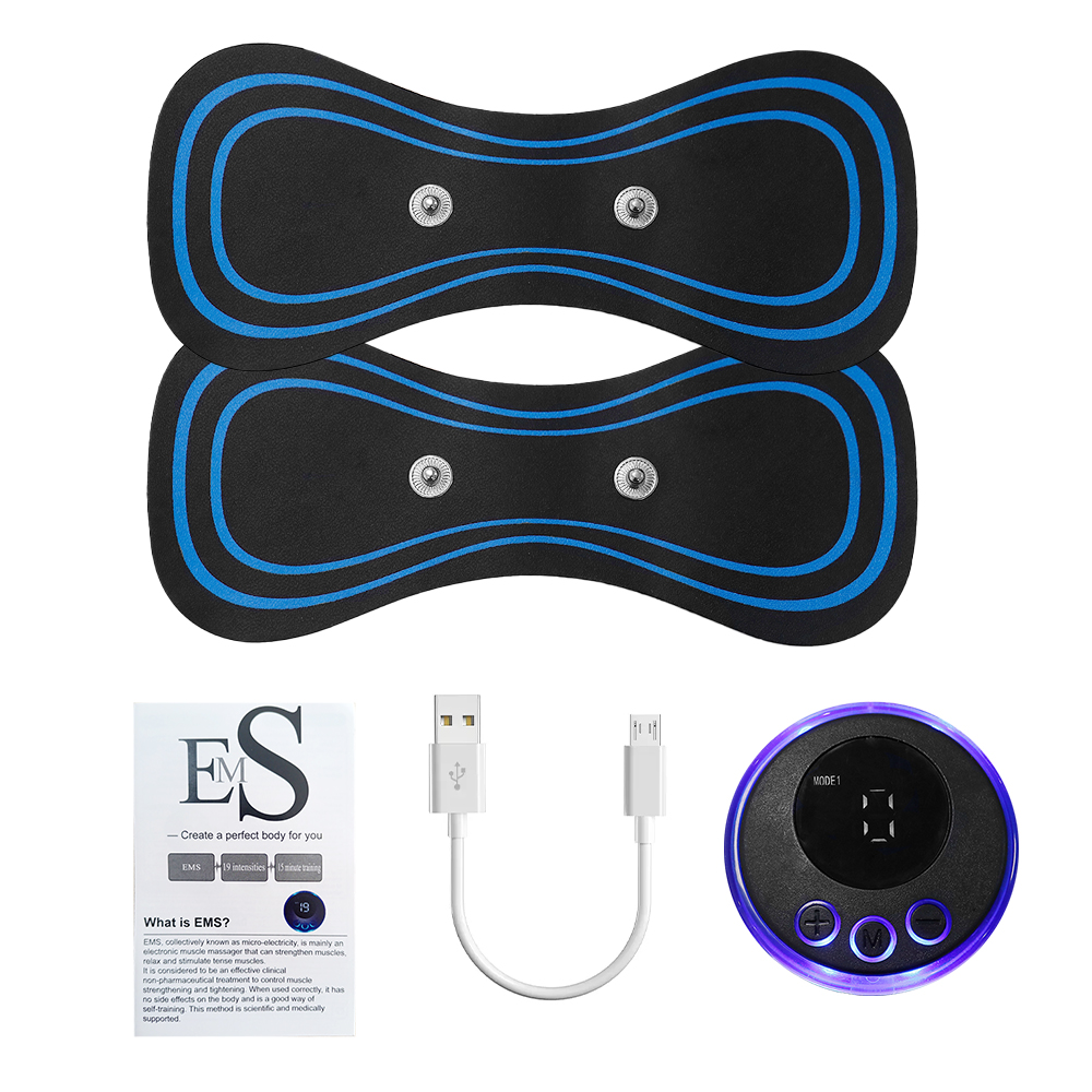 Tragbare ems Mikros trom Schmerz linderung Muskels timulator elektrische Puls Nacken Rücken massage gerät Mini Massage Patch mit Elektroden pads: Gold