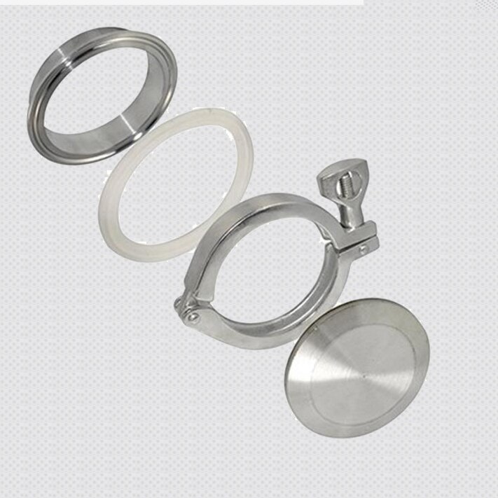 19mm-159mm 19mm-159mm od sanitær triclamp ferrule + endehætte + tri clamp + silikone pakning mange størrelser herinde