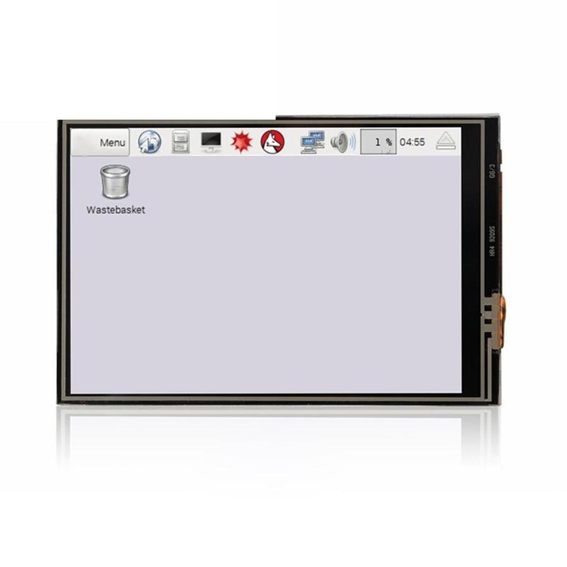 Alloyseed 3.5 tommer hdmi-kompatibel berøringsskærm 480 x 320 lcd-skærm + abs-etui 4 wire modstand touch til hindbær  pi 3b+/3b/2b