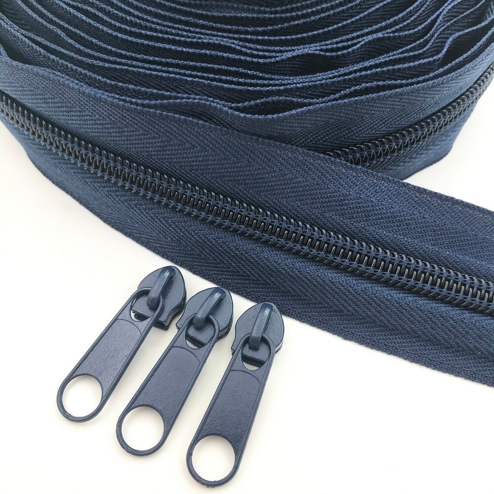 #5 5 Meter 24 Farben Nylon Spule Reißverschlüsse durch sterben Hof mit 10 stücke Schieberegler für DIY NäHenne Schneider handwerk Taschen