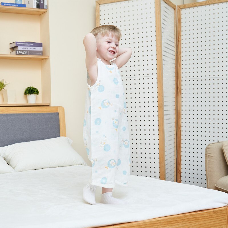 Baby Slaapzak Lente Zomer Jongens Meisjes Dunne Katoenen Gaas Mouwloze Baby Split Been Sleepsack Ademend Kinderen Vest Cocon: Animals / L Height 100-115cm