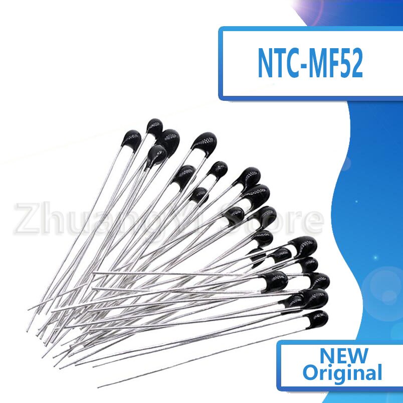 20pcs NTC-MF52AT mf52at b 3950 5% ntc thermistor resistor térmico 1k 2k 3k 4.7k 5k 10k 20k 47k 50k 100k 5% novo